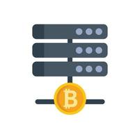 Cryptocurrency server icon flat vector. Crypto money vector