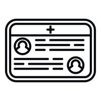 Electronic patient card icon outline vector. Doctor record vector