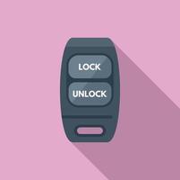 Vehicle lock key icon flat vector. Smart button vector