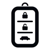 Vehicle lock key icon simple vector. Smart button vector