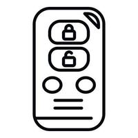 Smart car key icon outline vector. Vehicle button vector