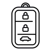 Automobile car key icon outline vector. Smart remote button vector