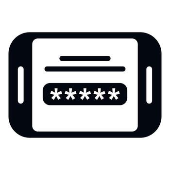 vector simple del icono de la contraseña de la tableta. cifrado de datos