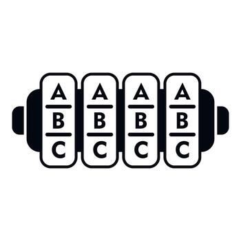 Letter cipher icon simple vector. Data encryption vector