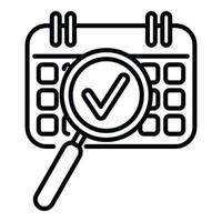 Search calendar task icon outline vector. Event time vector