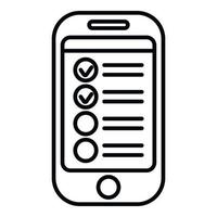 Smartphone task schedule icon outline vector. Person event vector