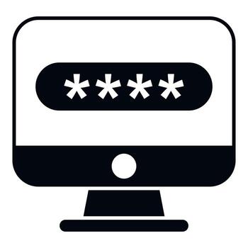 bloquear el icono de la computadora vector simple. datos cifrados