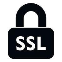 icono de cifrado ssl vector simple. codigo bloqueado