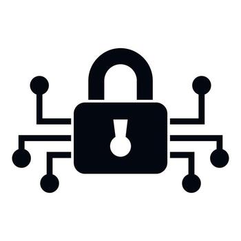 vector simple de icono de candado digital. codigo bloqueado