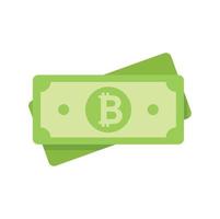 Crypto cash icon flat vector. Money bitcoin vector