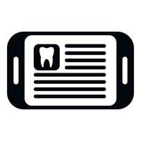 Tablet tooth report icon simple vector. Patient doctor vector