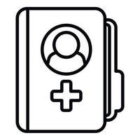 Patient medical folder icon outline vector. Record chart vector