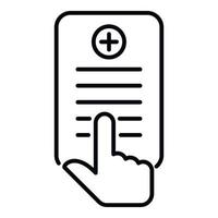 Search medical card icon outline vector. Computer record vector