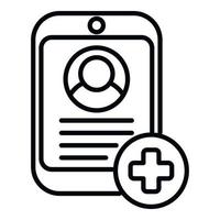 Medical card icon outline vector. Patient report vector