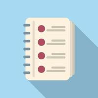 Task list icon flat vector. Agenda event vector