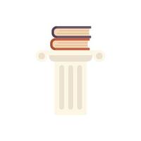 Campus book column icon flat vector. Education school vector