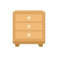 Wood drawer icon flat vector. Room design vector