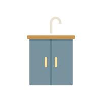 Kitchen sink icon flat vector. Room furniture vector