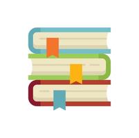 Book stack icon flat vector. Campus education vector