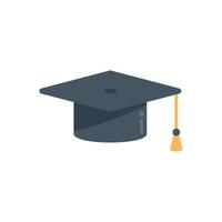Graduation hat icon flat vector. Student life vector