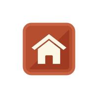 House button icon flat vector. Computer interface vector