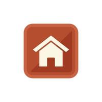 House button icon flat vector. Computer interface vector