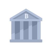 Cryptocurrency bank icon flat vector. Crypto money vector