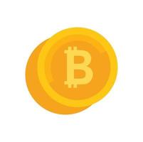 Bitcoin coin icon flat vector. Crypto money vector