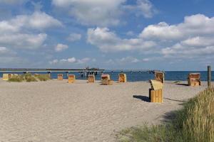 Beach and Pier of Heiligenhafen,baltic Sea,Schleswig- Holstein,Germany photo