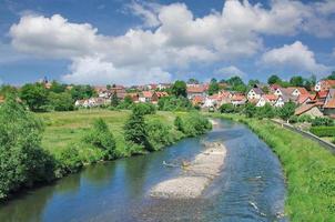 Village of Breitungen,River Werra,Thuringia,Germany photo