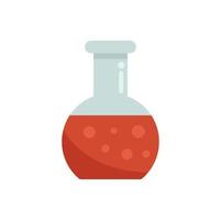 Chemical flask icon flat vector. Lab scientist vector