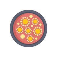 icono de microbiología vector plano. placa de Petri