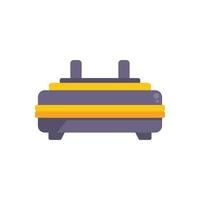 Manufacture press machine icon flat vector. Medicine factory vector