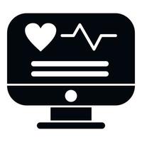 Online heart rate monitor icon simple vector. Patient record vector