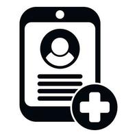 Medical card icon simple vector. Patient report vector