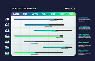 Weekly Timeline Template vector