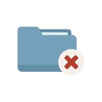 Rejected folder icon flat vector. Design web vector