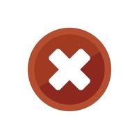 Rejected circle icon flat vector. Button interface vector