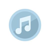 Music button icon flat vector. Web interface vector