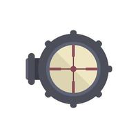 Scope sight icon flat vector. Rifle gun vector