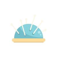 Needle pillow icon flat vector. Wool knit vector