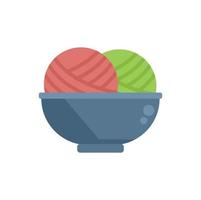 Knitting ball icon flat vector. Wool knit vector