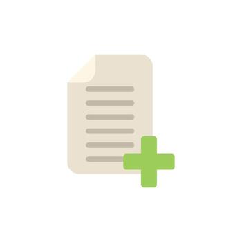 Plus data icon flat vector. Web interface vector