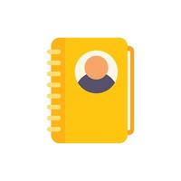 Contact folder icon flat vector. Interface button vector