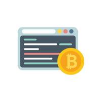 vector plano de icono criptográfico web. dinero bitcoin