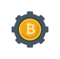 Cryptocurrency gear icon flat vector. Financial payment vector