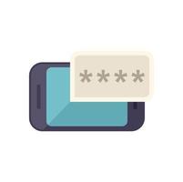 Smartphone password icon flat vector. Data privacy vector