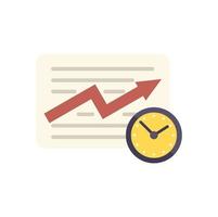 Work flow time icon flat vector. Control task vector
