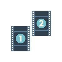 Film cut icon flat vector. Video montage vector