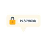 Password security icon flat vector. Security cyber vector